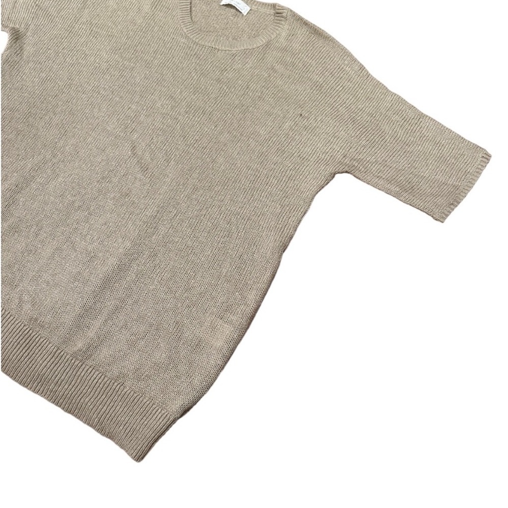 Oak & Fort beige short sleeve light sweater